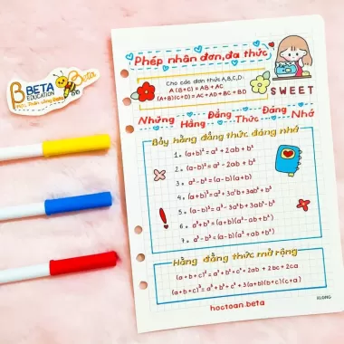 Sổ Takenote toán 8 tổng hợp công thức toán trang trí sticker dễ hiểu 5 Sổ Takenote toán 8 tổng hợp công thức toán trang trí sticker dễ hiểu 5