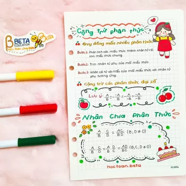 Sổ Takenote toán 8 tổng hợp công thức toán trang trí sticker dễ hiểu 4 Sổ Takenote toán 8 tổng hợp công thức toán trang trí sticker dễ hiểu 4