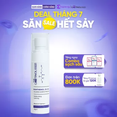 Gel dưỡng phục hồi PANTHENOL 5% GEL CALMING & SMOOTHES SKIN giúp làm dịu và dưỡng ẩm làn da The Gentinol 0221 50g