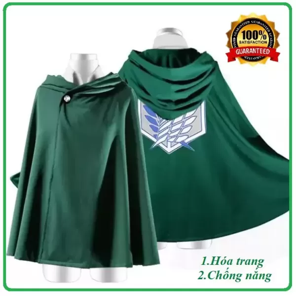Hình ảnh sản phẩm Áo choàng Cosplay hóa trang đội trinh sát Anime Attack on Titan - chống nắng nóng mùa hè/ HD COSPLAY SHOP