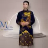 Ao Dài Cách Tân Nam Vải Tuyết Mưa Vintec Cao cấp với hoạ Tiết vẽ Tay, 1