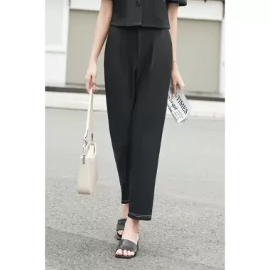 Áo Sơ Mi Nữ Dáng Croptop Cổ 2 Ve, Phối Quần Công Sở Ống Côn LAMER O64K24Q004, O65D24Q005