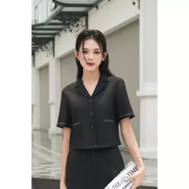 Áo Sơ Mi Nữ Dáng Croptop Cổ 2 Ve, Phối Quần Công Sở Ống Côn LAMER O64K24Q004, O65D24Q005 2 Áo Sơ Mi Nữ Dáng Croptop Cổ 2 Ve, Phối Quần Công Sở Ống Côn LAMER O64K24Q004, O65D24Q005 2