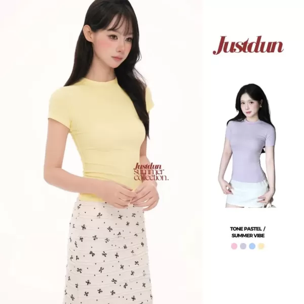 Hình ảnh sản phẩm Áo thun ôm body cotton lông mịn co giãn Justdun B18