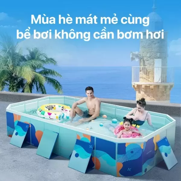 Hình ảnh sản phẩm Bể bơi gấp gọn, không cần bơm hơi kích thước lớn 1.6m/ 1.8m/ 2.1m/ 2.6m/ 3m - hàng nhập khẩu