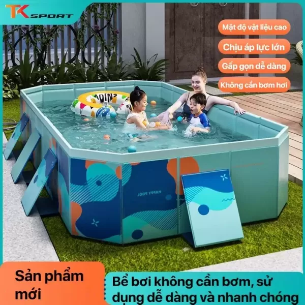 Hình ảnh sản phẩm Bể bơi gấp gọn, không cần bơm hơi kích thước lớn 1.6m/ 1.8m/ 2.1m/ 2.6m/ 3m - hàng nhập khẩu