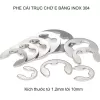 Bộ 10 phe gài trục chữ E bằng inox 304, có nhiều cỡ cho khách lựa chọn 1