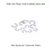 Bộ 10 phe gài trục chữ E bằng inox 304, có nhiều cỡ cho khách lựa chọn