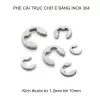 Bộ 10 phe gài trục chữ E bằng inox 304, có nhiều cỡ cho khách lựa chọn 4
