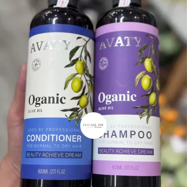 Cặp Gội - Xả Avaty Oganic Olive Oil Phục Hồi Hư Tổn Ngăn Rụng Tóc 800ML