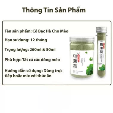 Catnip cỏ bạc hà cho mèo ống 50 ml- Cỏ mèo bạc hà loại bỏ búi lông cải thiện tiêu hoá Luna Pet