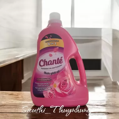 ( Chính hãng) Nước giặt xả chante’ 3,4kg hương hoa hồng pháp