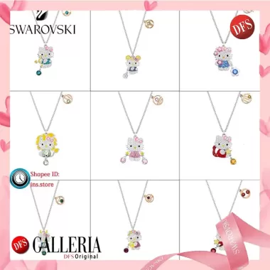 【Chính Hãng】swarovski Dây Chuyền Pha Lê Mười Hai Chòm Sao Hello Kitty Chuỗi Xương Đòn Vàng Trắng Thời Trang Đáng Yêu Kalung 5215030 Tặng Bạn Gái Một Món Quà