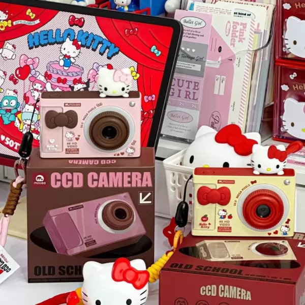 Hình ảnh sản phẩm Camera Sanrio Hello Kitty 9600W HD Pixel Mini Di Động Trẻ Em Tích Hợp Trò Chơi Âm Nhạc 4K HD ccd camera Bé Gái Quà Tặng Sinh Nhật Cho Bé Gái