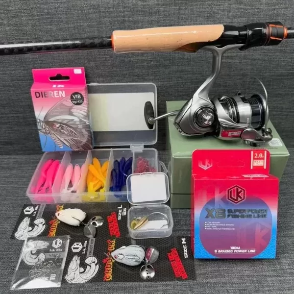 Hình ảnh sản phẩm Combo Chuyên Câu Lure Máy Đứng LK Với Cần Cá Mập, Máy Daiwa Exceler (09 SP)
