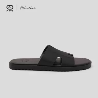 Dép nam sandal 2 quai ngang da bò thật chính hãng - Dép da RL [H1] 5