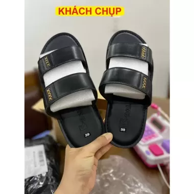 Dép nam sandal 2 quai ngang da bò thật chính hãng - Dép da RL [H1] 6