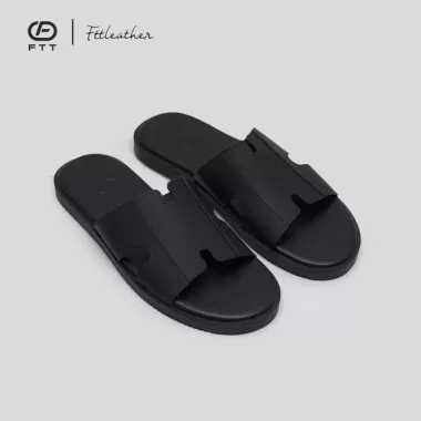 Dép nam sandal 2 quai ngang da bò thật chính hãng - Dép da RL [H1] 7