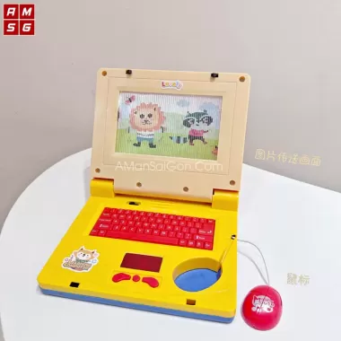 Đồ chơi máy tính laptop cho bé, máy tính bảng có chuột kèm đèn led phát nhạc giúp bé tránh xa điện thoại