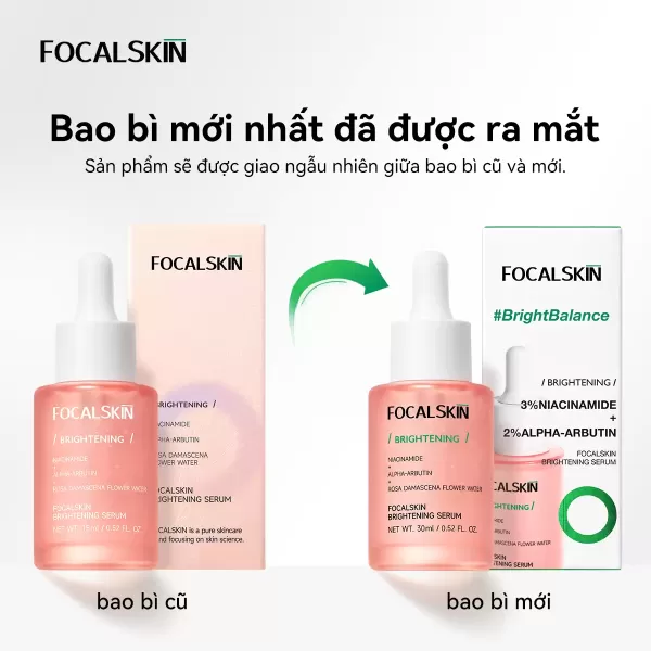 Hình ảnh sản phẩm FOCALSKIN Serum Dưỡng Trắng Da Mờ Thâm Mụn Gấp Đôi Vitamin C + Niacinamide B3 +  Alpha Arbutin 30ml