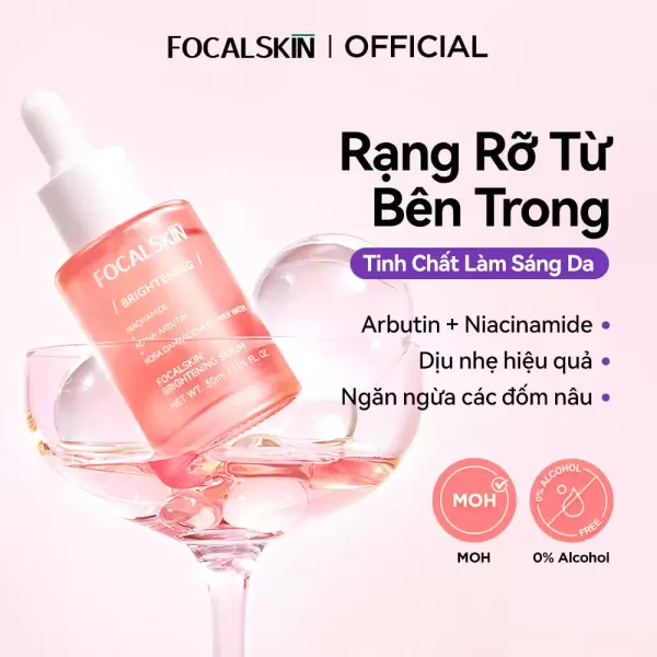 Hình ảnh sản phẩm FOCALSKIN Serum Dưỡng Trắng Da Mờ Thâm Mụn Gấp Đôi Vitamin C + Niacinamide B3 +  Alpha Arbutin 30ml