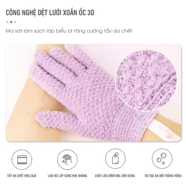 Găng tay tẩy tế bào chết Nhật Bản 2024 kỳ sạch ghét giảm mụn lưng hiệu quả cho cả nam và nữ -Việt Thư