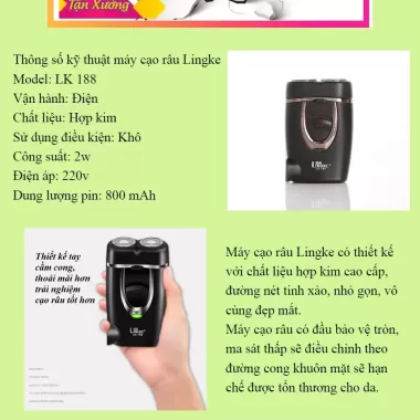 [ LK-188 ] Máy Cạo Râu Mini 2 Lưỡi Cạo Nổi - Máy Cạo Râu Đa Năng Đầu Cạo Chống Nước - TCS 8