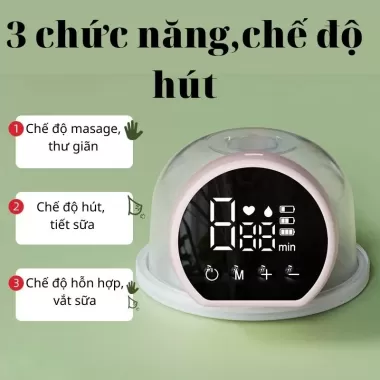 Máy hút sữa rảnh tay thông minh không dây, 9 mức độ có masage, vắt sữa, kích sữa không đau, không chứa BPA-Khoaibaby 4