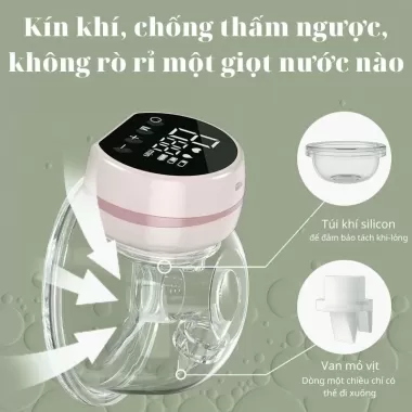 Máy hút sữa rảnh tay thông minh không dây, 9 mức độ có masage, vắt sữa, kích sữa không đau, không chứa BPA-Khoaibaby 5
