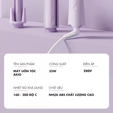 Máy uốn tóc xoăn tự động Akio 3 trục thay đổi đường kính uốn 28mm, 32mm 40mm và 1 đầu lược 10