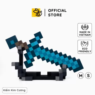 Mô Hình Gỗ Kiếm Minecraft (Kim Cương, Nether) | Tô Sẵn & KIT Tự Tô Màu