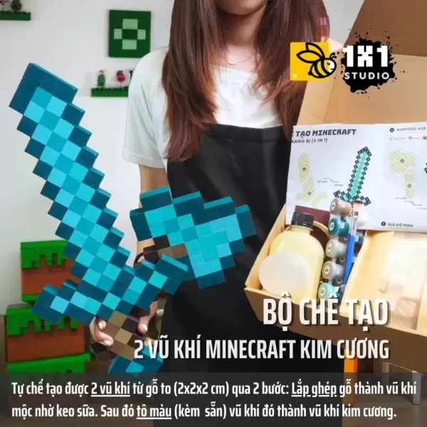 Trải nghiệm sáng tạo với bộ kit tự tô màu Kiếm Minecraft – Đánh giá từ người dùng