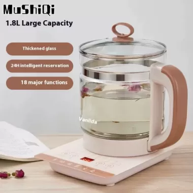 Mushiqi Peskoe Đa Chức Năng Ấm đun nước điện Với Dày Thủy Tinh Cho Pha Trà Và Súp