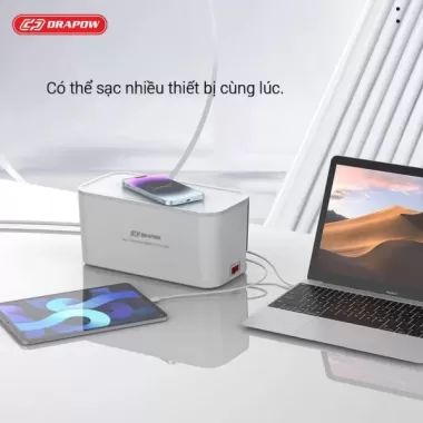 Ổ điện đóng hộp Drapow SK26 5 ổ cắm 2500W, 1 cổng Type C 20W,1 cổng QC 18W, 1 cổng USB-A 12W, Sạc không dây Ổ điện đóng hộp Drapow SK26 5 ổ cắm 2500W, 1 cổng Type C 20W,1 cổng QC 18W, 1 cổng USB-A 12W, Sạc không dây