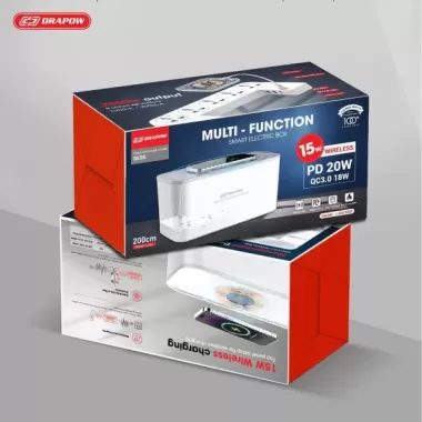 Ổ điện đóng hộp Drapow SK26 5 ổ cắm 2500W, 1 cổng Type C 20W,1 cổng QC 18W, 1 cổng USB-A 12W, Sạc không dây 2 Ổ điện đóng hộp Drapow SK26 5 ổ cắm 2500W, 1 cổng Type C 20W,1 cổng QC 18W, 1 cổng USB-A 12W, Sạc không dây 2