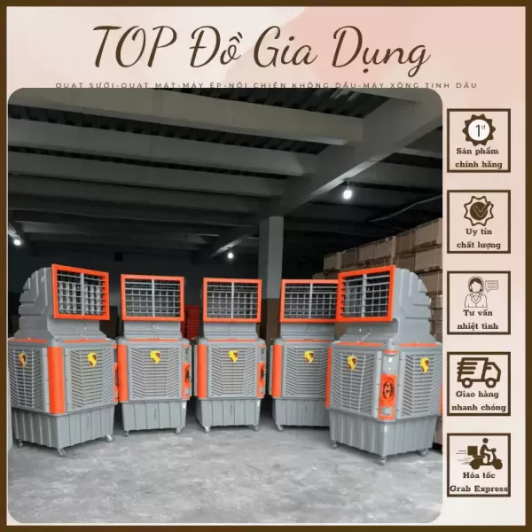 Hình ảnh sản phẩm Quạt Điều Hòa Hơi Nước Công Nghiệp NINESHIELD 130L Quạt Điều Hòa Hơi Nước Công Suất Lớn Bảo Hành 12 Tháng