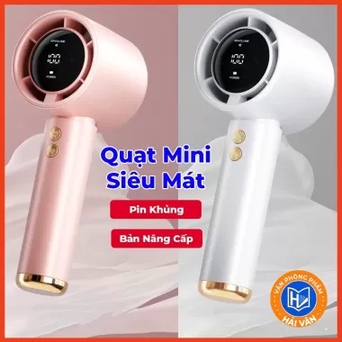 Quạt mini cầm tay M2 5000mAh di động có thể sạc gió mạnh 100 tốc độ turbo phản lực màn hình hiển thị pin