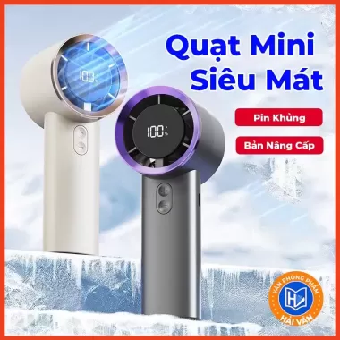 Quạt mini cầm tay M2 5000mAh di động có thể sạc gió mạnh 100 tốc độ turbo phản lực màn hình hiển thị pin