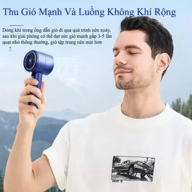 Quạt mini cầm tay M2 5000mAh di động có thể sạc gió mạnh 100 tốc độ turbo phản lực màn hình hiển thị pin