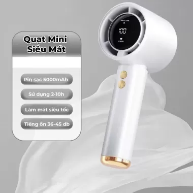 Quạt mini cầm tay M2 5000mAh di động có thể sạc gió mạnh 100 tốc độ turbo phản lực màn hình hiển thị pin 8 Quạt mini cầm tay M2 5000mAh di động có thể sạc gió mạnh 100 tốc độ turbo phản lực màn hình hiển thị pin 8