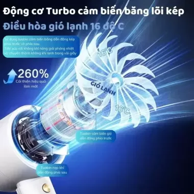Quạt mini cầm tay M2 5000mAh di động có thể sạc gió mạnh 100 tốc độ turbo phản lực màn hình hiển thị pin 9 Quạt mini cầm tay M2 5000mAh di động có thể sạc gió mạnh 100 tốc độ turbo phản lực màn hình hiển thị pin 9