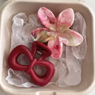 Cổ Điển Gradient Plumeria Hoa Kẹp Tóc Kẹp Kẹp Barrettes Phụ Kiện 5