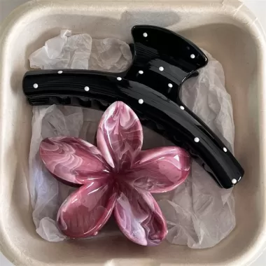 Cổ Điển Gradient Plumeria Hoa Kẹp Tóc Kẹp Kẹp Barrettes Phụ Kiện 4