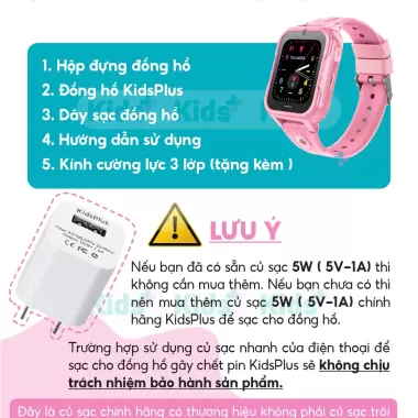 [ TẶNG DÂY ĐEO CỔ - KÍNH CƯỜNG LỰC 3 LỚP ] Đồng hồ thông minh định vị trẻ em KidsPlus A12 4G chính hãng nghe gọi video 4 7
