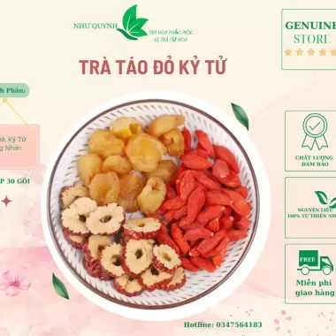 Trà Táo Đỏ Kỷ Tử Hộp 30 Gói ( An Thần, Bổ Dưỡng, Thanh Lọc Cơ Thể) 1 Trà Táo Đỏ Kỷ Tử Hộp 30 Gói ( An Thần, Bổ Dưỡng, Thanh Lọc Cơ Thể) 1
