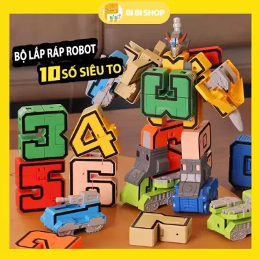 Trọn Bộ 10 Số Biến Hình Robot, Đồ chơi Robot số biến hình,Đồ Chơi Lắp Ráp Robot Biến Hình Thông Minh 2