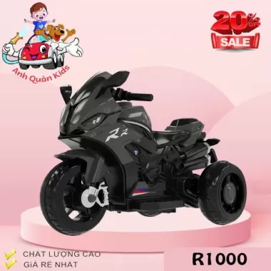 Xe moto, xe máy điện cho bé R1000 trọng tải 35kg có kèm sạc đủ màu cho bé