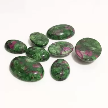 Yingke 13x18/18x25mm hạt không có lỗ Hồng ngọc tự nhiên Zoisite đá thạch anh trang sức ngọc mài tròn Phụ kiện Hạt Tự Làm Thủ Công cho mặt dây chuyền vòng 4