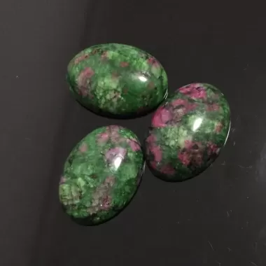 Yingke 13x18/18x25mm hạt không có lỗ Hồng ngọc tự nhiên Zoisite đá thạch anh trang sức ngọc mài tròn Phụ kiện Hạt Tự Làm Thủ Công cho mặt dây chuyền vòng 5