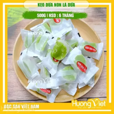 ? Kẹo Dừa Non Lá Dứa Hồng Vân - Đặc Sản Bến Tre - Ít Đường, Dẻo Béo, Ngọt Dịu, Thơm Ngon, Túi 500g 3